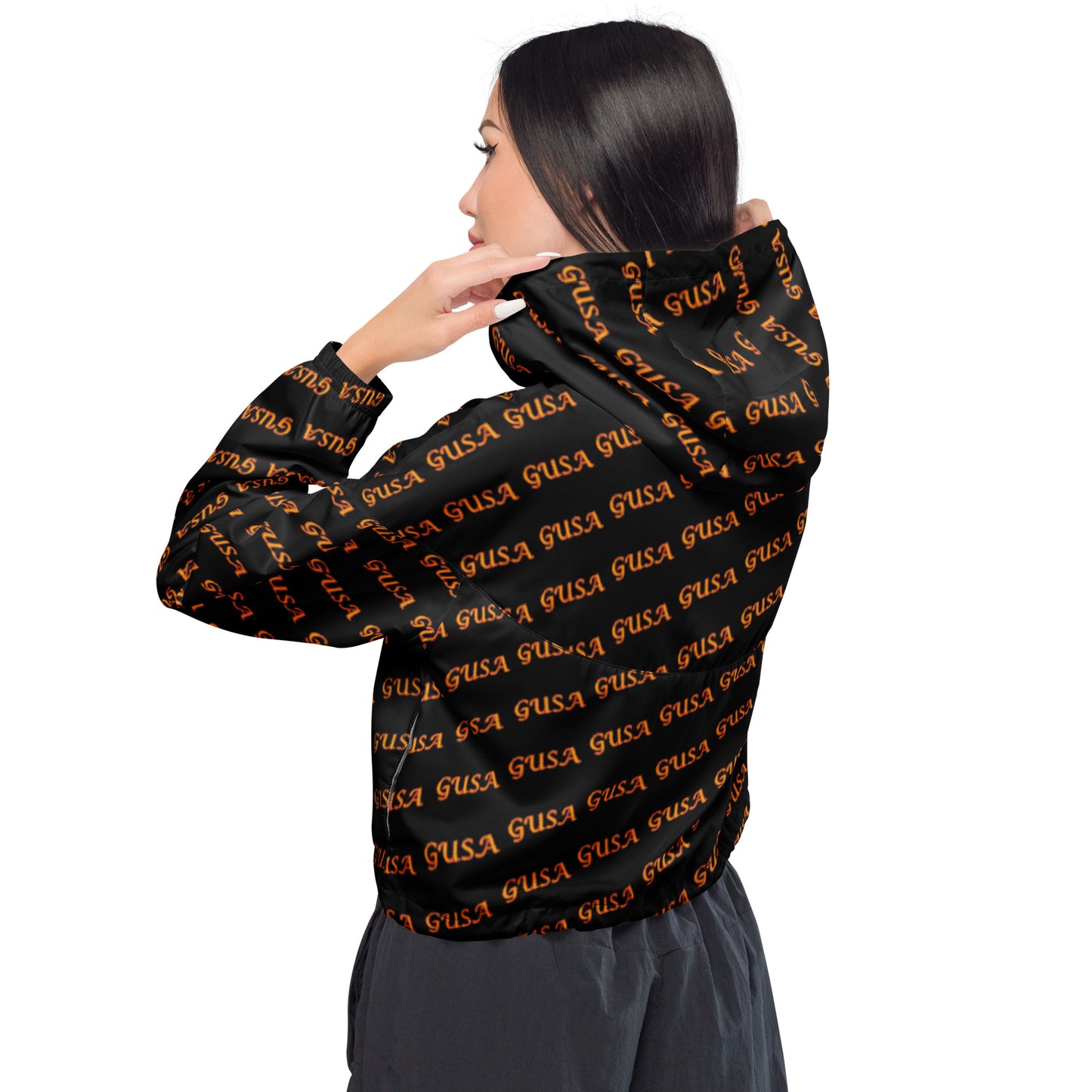 GUSA Cropped Windbreaker