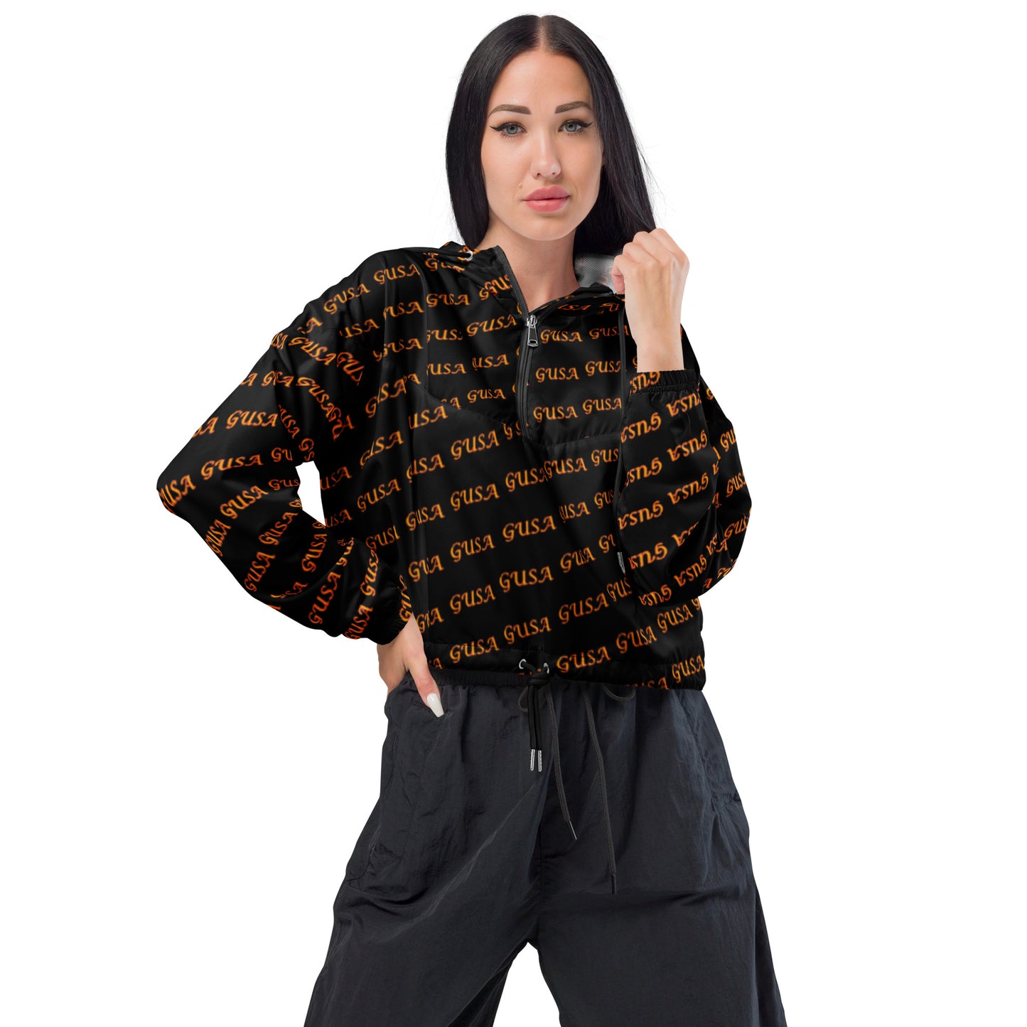 GUSA Cropped Windbreaker